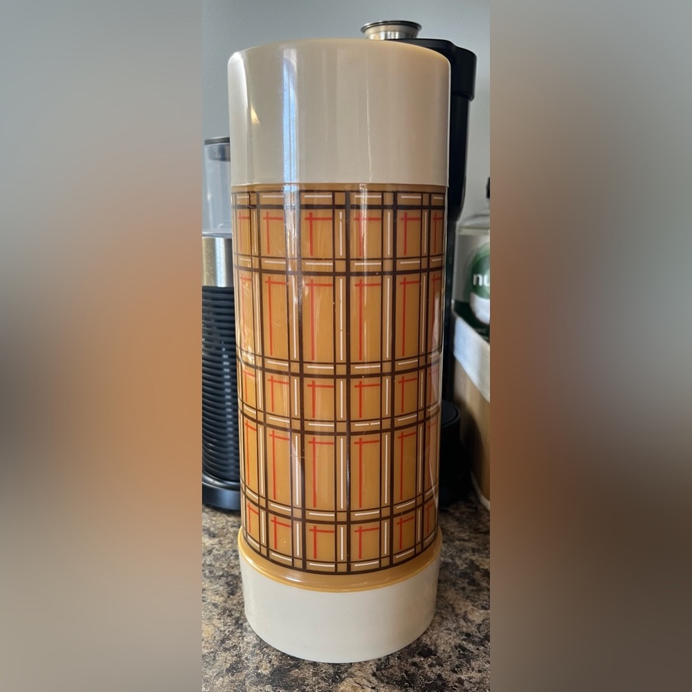 Vintage Aladdin Plaid Thermos 1 Quart(4cup) Capacity